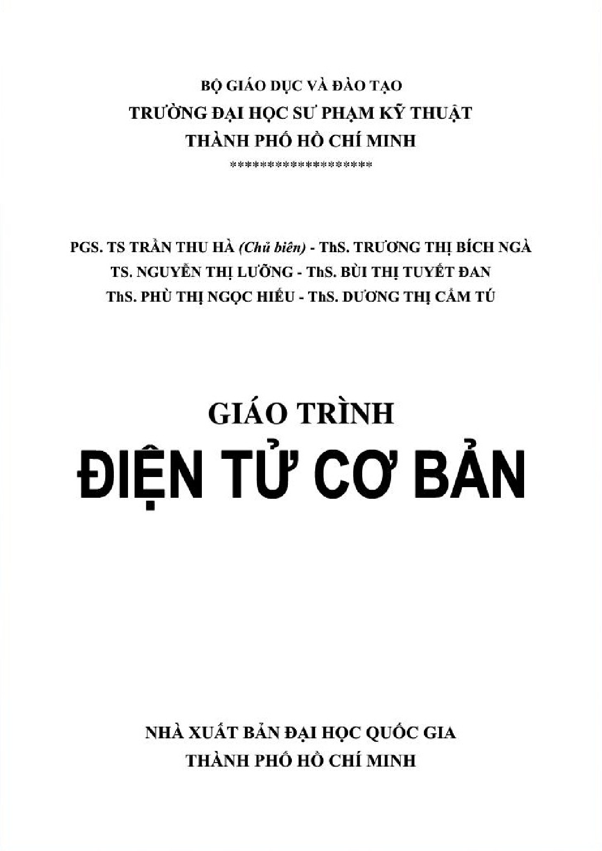 Giáo trình môn Điện tử cơ bản | Đại học Trường Đại học Sư phạm Kỹ thuật Tp HCM (trang 2)