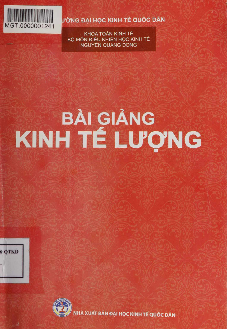 Giáo trình môn Kinh tế lượng | Đại học Kinh tế quốc dân (trang 1)