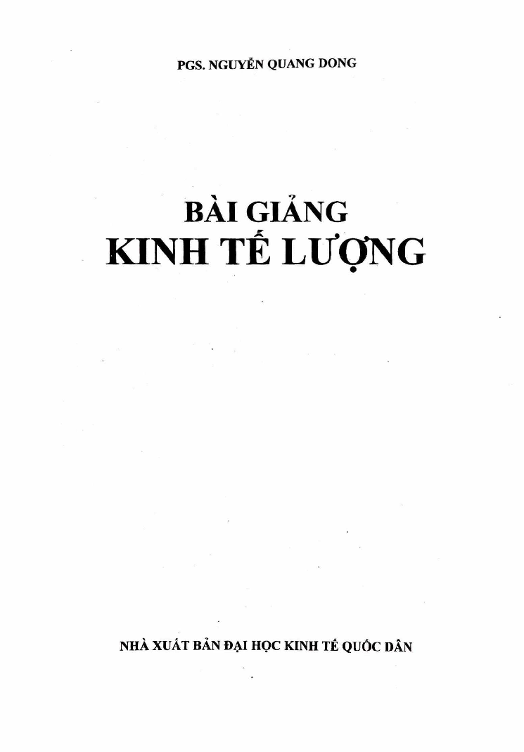 Giáo trình môn Kinh tế lượng | Đại học Kinh tế quốc dân (trang 2)