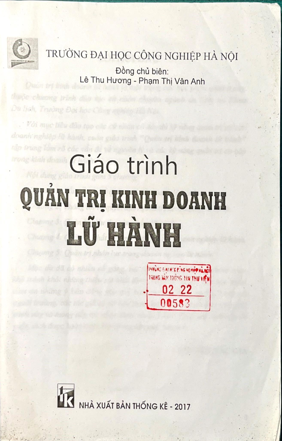 Giáo trình “Quản trị kinh doanh lữ hành” - ĐH Công nghiệp Hà Nội (trang 2)