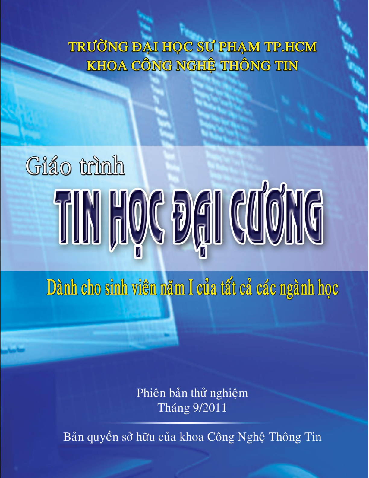 Giáo trình môn Tin học đại cương | Đại học Sư Phạm TPHCM (trang 1)