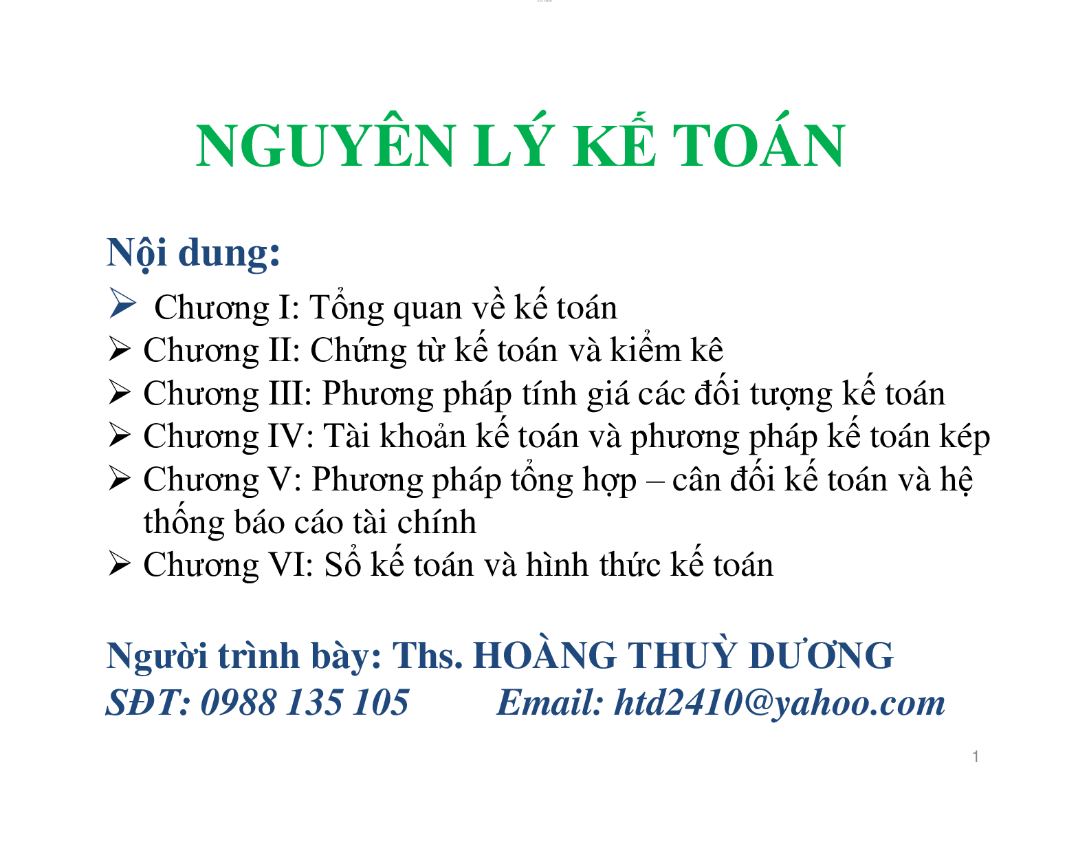 Bài giảng học phần Nguyên lý kế toán | Trường Đại học Kinh tế quốc dân (trang 2)