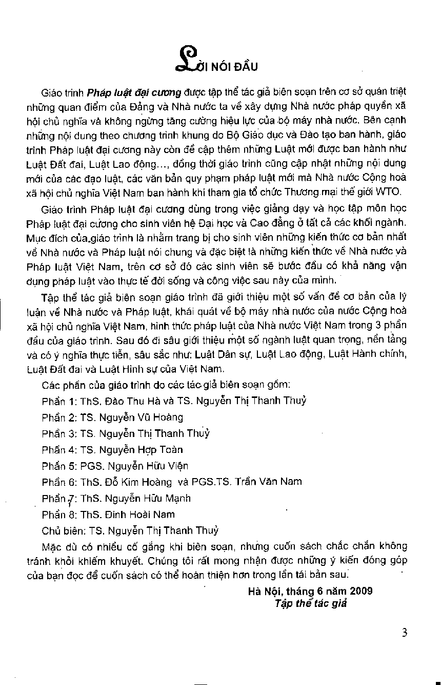 Giáo trình môn Pháp luật đại cương | Nhà xuất bản Giáo Dục Việt Nam (trang 3)