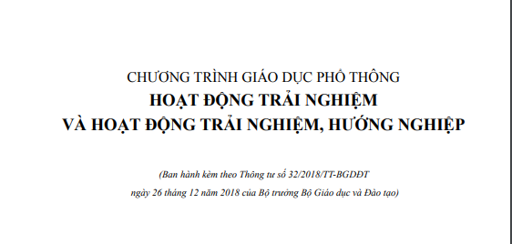 Chương trình giáo dục phổ thông: Hoạt động trải nghiệm và Hoạt động trải nghiệm, hướng nghiệp ( ĐHSP Hà Nội)