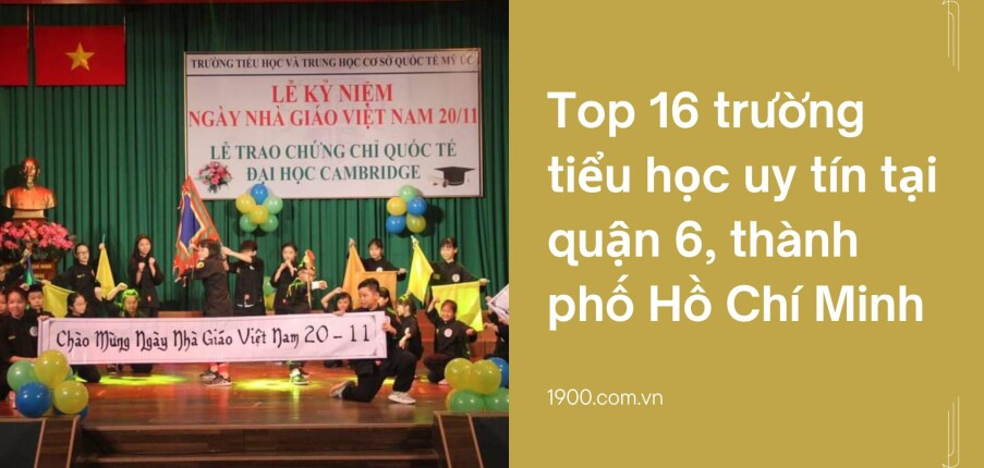 Top 16 trường tiểu học uy tín tại quận 6, thành phố Hồ Chí Minh