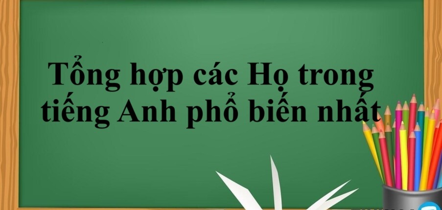 Tổng hợp các họ trong tiếng Anh phổ biến nhất