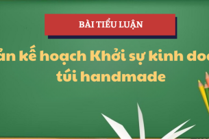 Bản kế hoạch Khởi sự kinh doanh túi handmade | Tiểu luận Khởi sự kinh doanh | TLU - Trường Đại học Thăng Long