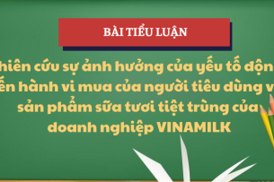 Nghiên cứu sự ảnh hưởng của yếu tố động cơ đến hành vi mua của người tiêu dùng với sản phẩm sữa tươi tiệt trùng của doanh nghiệp Vinamilk | Tiểu luận Hành vi khách hàng | TMU - Trường Đại học Thương mại