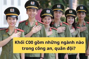 Khối C00 gồm những ngành nào trong công an, quân đội?
